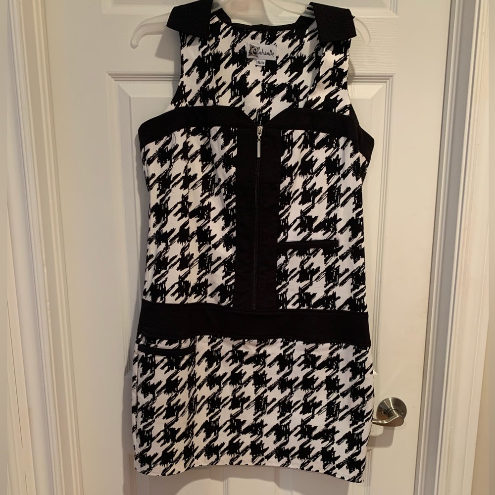 Catwalk Black and White Patterned Dress 97% Cotton Made in Canada 🇨🇦